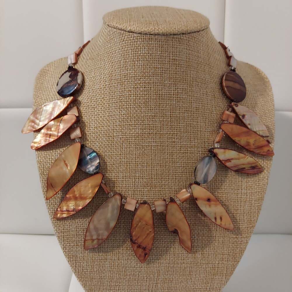 You & I Brown Multicolor Statement 18" Necklace